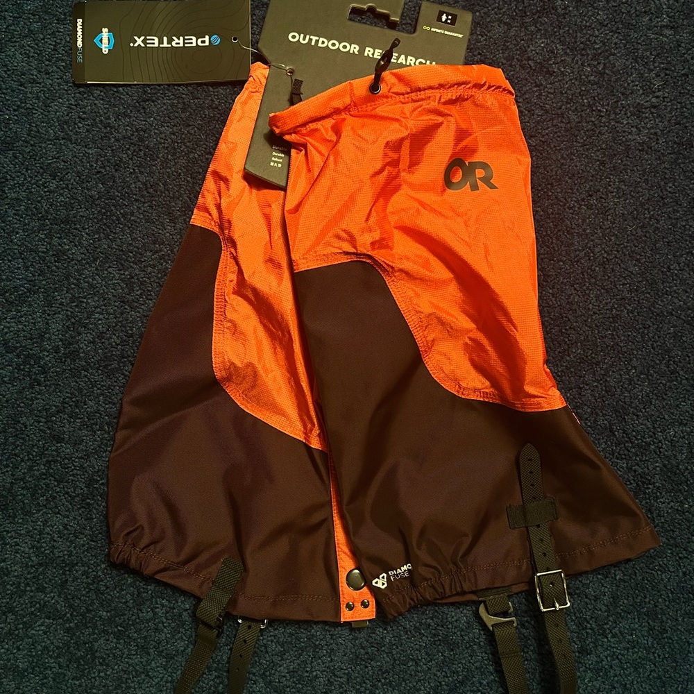 Outdoor Research Orange and Black Gaiters